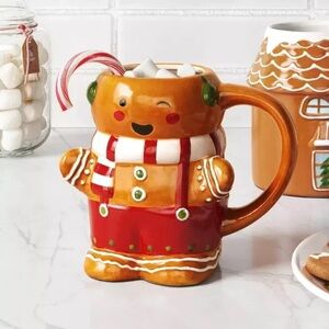 2 Wondershop Winking Gingerbread Men Earthenware Mugs- 15oz